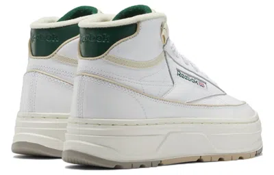 Reebok Club C 85 Extra Sneakers In Chalk With Green Detail-white