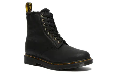 Dr. Martens' Dr. Martens 1460 Pascal Fur Lined Ankle High Top Retro Martin Boots Unisex Black