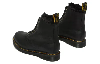 Dr. Martens' Dr. Martens 1460 Pascal Fur Lined Ankle High Top Retro Martin Boots Unisex Black