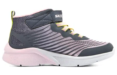 Skechers (gs)  Microspec Rejoice Racer 'grey Pink' In Blue