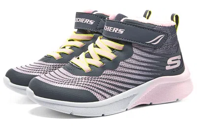 Skechers (gs)  Microspec Rejoice Racer 'grey Pink' In Blue