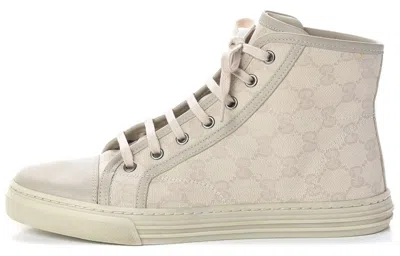 Gucci (wmns)  Gg High 'logo Print - White' In Neutral