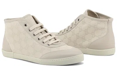 Gucci (wmns)  Gg High 'logo Print - White' In Neutral
