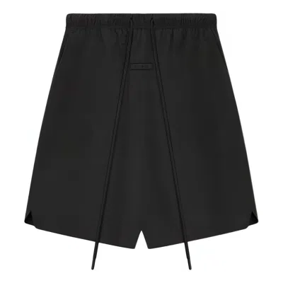 Essentials Black Active Trace Relaxed Shorts In Black