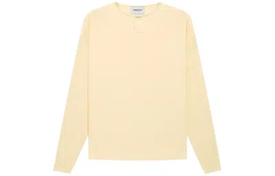 Essentials Fear Of God  Fw21 Thermal Henley L/s Buttercream In Yellow