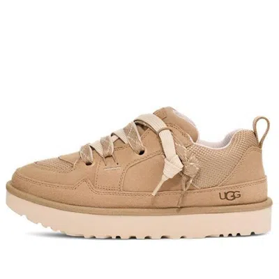 Ugg Lo Lowmel Beige Sneakers With Mesh Inserts And Logo On The Side In Suede Man In Multi