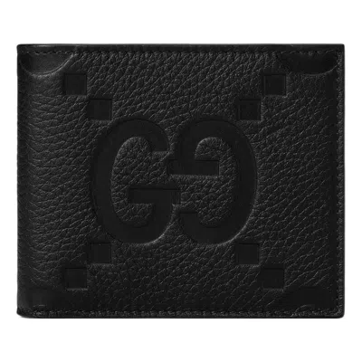 Gucci Jumbo Gg Leather Wallet In Black