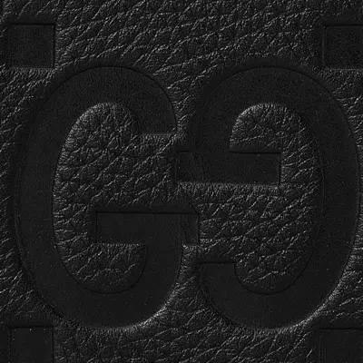 Gucci Jumbo Gg Leather Wallet In Black