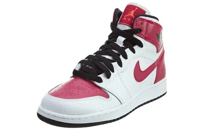 Air Jordan (gs)  1 Retro High 'white Sport Fuchsia' In Burgundy