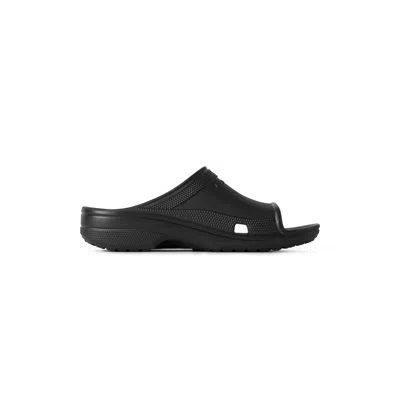 Balenciaga Crocs Rubber Pool Slides In Black