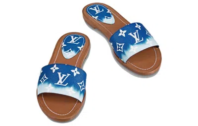 Pre-owned Louis Vuitton (wmns)  Lock It Slides 'blue Monogram' In Multi