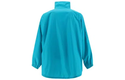 Balenciaga Windbreaker Logo Jacket In Turquoise
