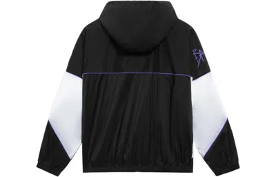 Li-ning Badfive Logo Loose Fit Jacket 'black White' In Black