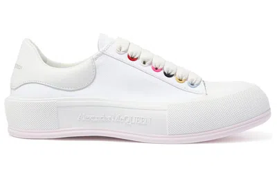 Alexander Mcqueen (wmns)  Deck Skate Plimsoll Lace Up 'white Multiclor'