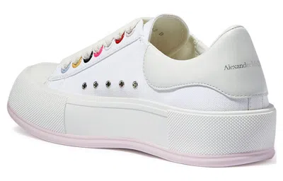 Alexander Mcqueen (wmns)  Deck Skate Plimsoll Lace Up 'white Multiclor'