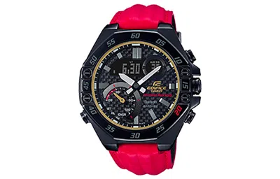 Casio Edifice Waterproof Limited Edition Mens Red/black Analog/digital Combo