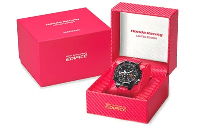 Casio Edifice Waterproof Limited Edition Mens Red/black Analog/digital Combo