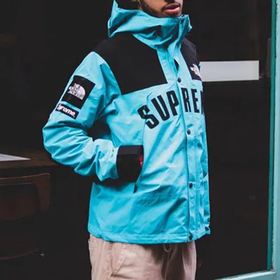 Supreme Ss19 X The North Face Arc Logo Mountain Parka Lightblue In