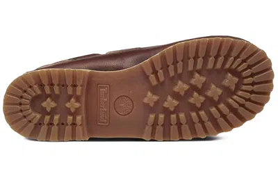 Timberland Authentic Brown Loafers With Embossed Logo On The Side In Leather Man In Burgundy