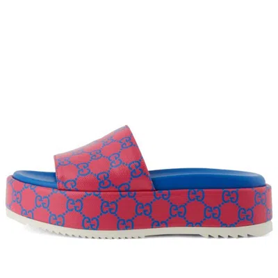 Gucci (wmns)  Platform Slide Sandal 'jumbo Gg -fuchsia Blue'