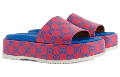 Gucci (wmns)  Platform Slide Sandal 'jumbo Gg -fuchsia Blue'
