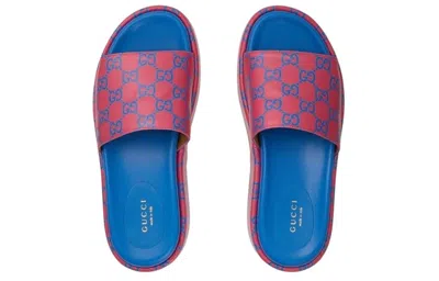 Gucci (wmns)  Platform Slide Sandal 'jumbo Gg -fuchsia Blue'
