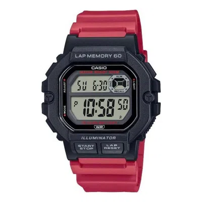Casio Fashion Stylish Quartz Watch Numeric Resin Strap Red/black