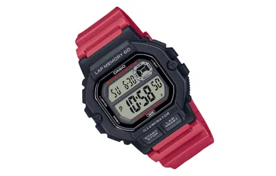 Casio Fashion Stylish Quartz Watch Numeric Resin Strap Red/black