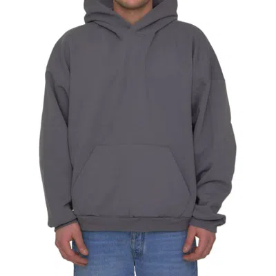 Balenciaga Logo Cotton Hoodie In Grey