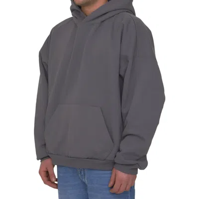 Balenciaga Logo Cotton Hoodie In Grey