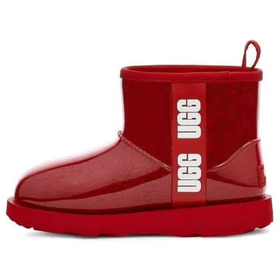 Ugg Classic Mini Waterproof Clear Boot In Red