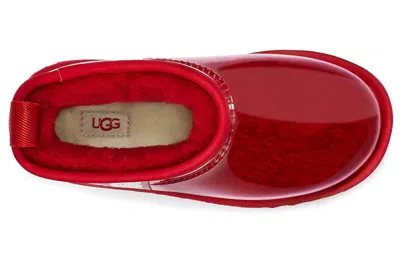 Ugg Classic Mini Waterproof Clear Boot In Red