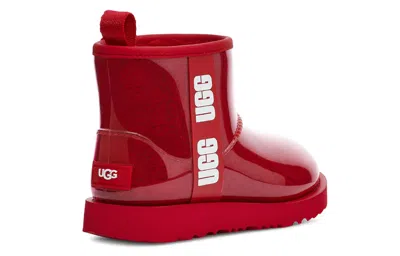 Ugg Classic Mini Waterproof Clear Boot In Red