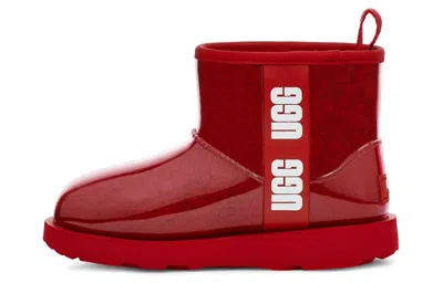 Ugg Classic Mini Waterproof Clear Boot In Red