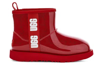 Ugg Classic Mini Waterproof Clear Boot In Red