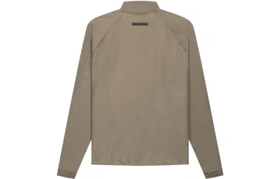 Essentials Fear Of God  Fw21 Half Zip Track Jacket Harvest In Gray