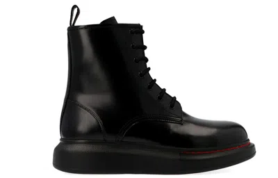 Alexander Mcqueen (wmns)  Glossed-leather Platform Ankle Boot 'black Red'