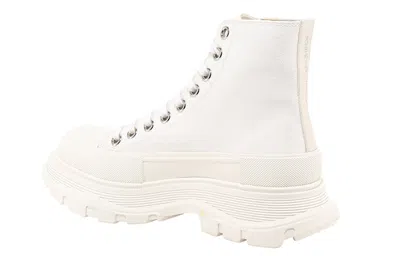 Alexander Mcqueen 45mm Tread Slick Canvas Combat Boots In White