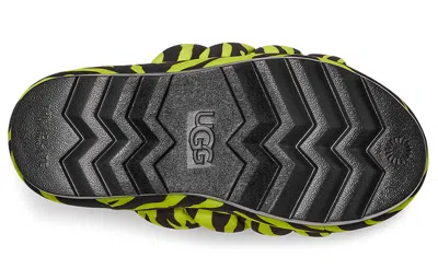 Ugg Maxi Slide Tiger Print In Key Lime In Black