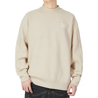 Puma T7 Mock Neck Crew Dk 'beige' In Neutral