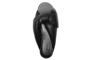 Balenciaga Women's Drapy Leather Slide Sandals In Black