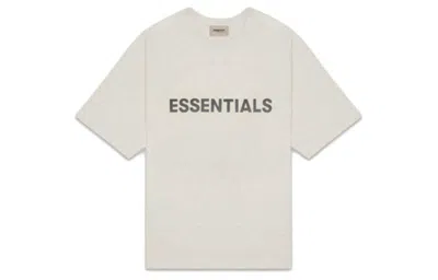 Essentials Fear Of God  Ss20 3d Silicon Applique Boxy T-shirt Oatmeal