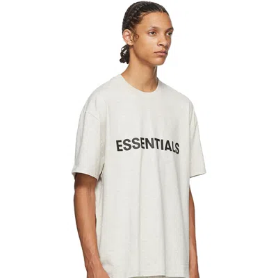 Essentials Fear Of God  Ss20 3d Silicon Applique Boxy T-shirt Oatmeal