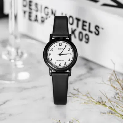 Casio Stainless Steel Strap Quartz Waterproof White Dial White Analog In Black