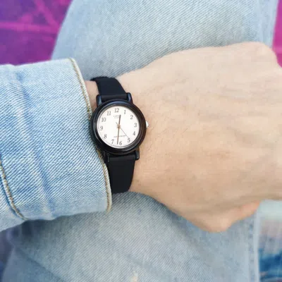 Casio Stainless Steel Strap Quartz Waterproof White Dial White Analog In Black