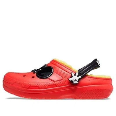 Crocs (gs)  X Disney Classic Lined Clogs 'mickey Mouse' In Red
