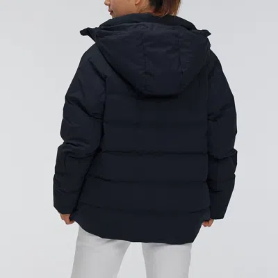 Under Armour (wmns)  Logo Training Hooded Down Jacket 'black White' In Blue