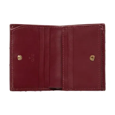 Gucci Gg Marmont Rosso Ancora Card Holder Women In Red