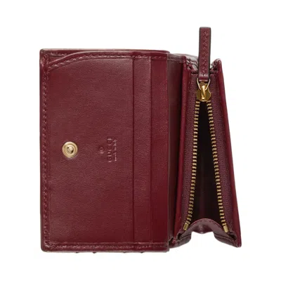 Gucci Gg Marmont Rosso Ancora Card Holder Women In Red