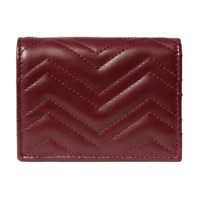 Gucci Gg Marmont Rosso Ancora Card Holder Women In Red